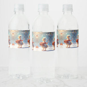 Little Duck Holiday Water Bottle Label