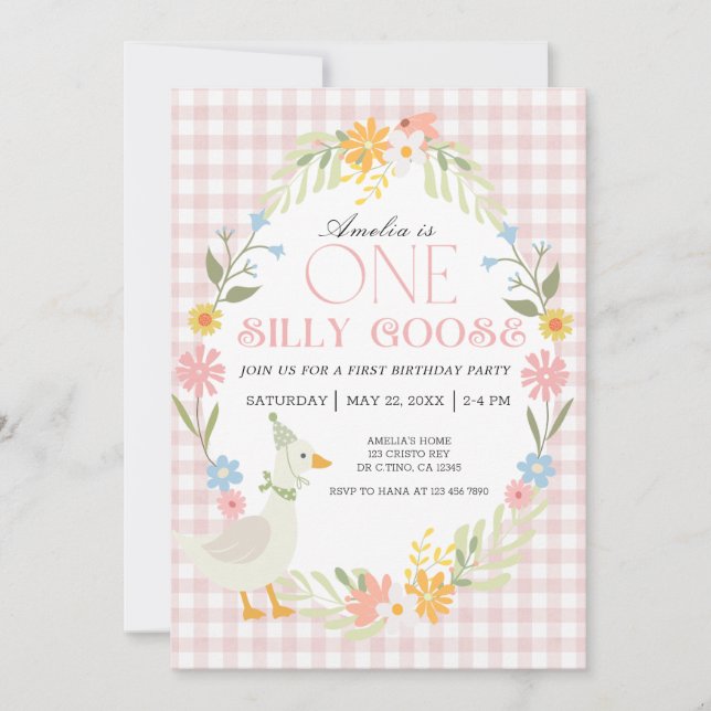  Little Duck Theme First Birthday Invitation (Front)