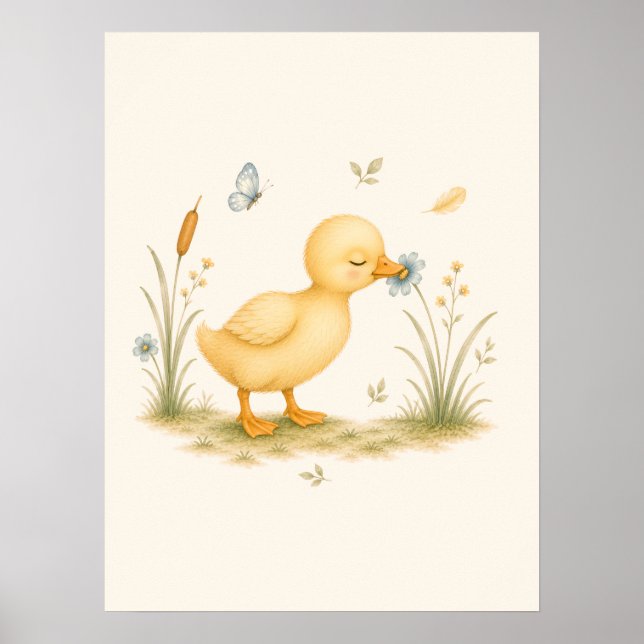 Little Duck & Wildflower Nursery Poster (Front)