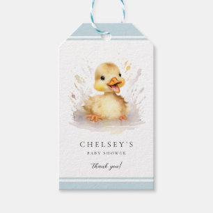 Little Duckling Baby Shower Blue Gift Tag