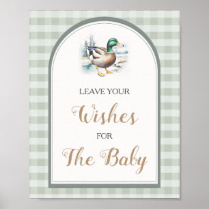 Little Duckling Baby Shower Leave Your Wishes Poster