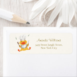 Little Duckling Chef Baby Shower Return Address