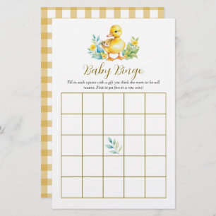 Little Duckling Duck Baby Shower Bingo Game