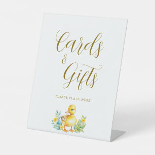 Little Duckling Duck Baby Shower Cards and Gifts Pedestal Sign