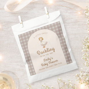 Little Duckling Farmhouse Gingham Baby Shower  Favour Bag