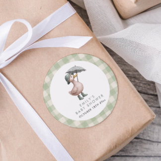 Little Duckling Gender Neutral Baby Shower Classic Round Sticker