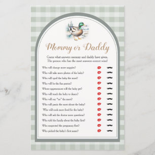 Little Duckling Gingham Baby Shower Mommy or Daddy