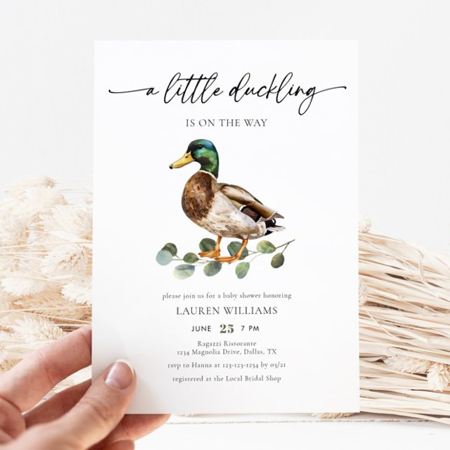 Little Duckling Is On The Way Duck Baby Shower Invitation (Creator Uploaded)