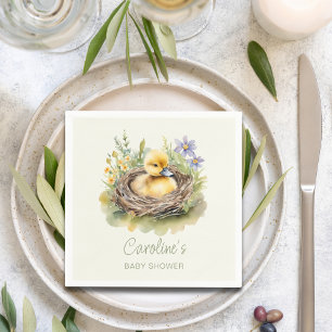 Little Duckling Is On The Way Duck Baby Shower Napkin