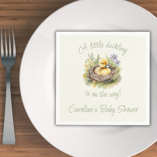 Little Duckling Is On The Way Duck Baby Shower Napkin