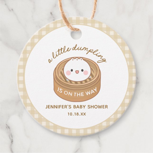 Little Dumpling Baby Shower Favour Tags (Front)