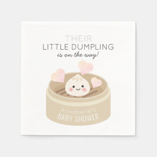 Little Dumpling Baby Shower White Napkin
