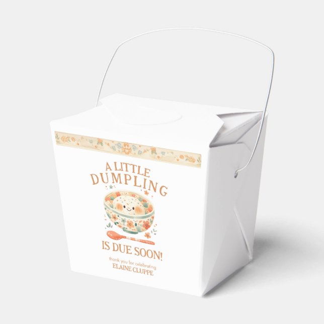 Little Dumpling Bao Bun Baby Shower Favor Box (Front Side)