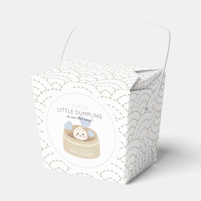 Little Dumpling Blue Baby Shower Favour Box (Front Side)
