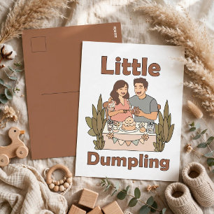 Little Dumpling Cute Parents-to-be Baby Shower Postcard
