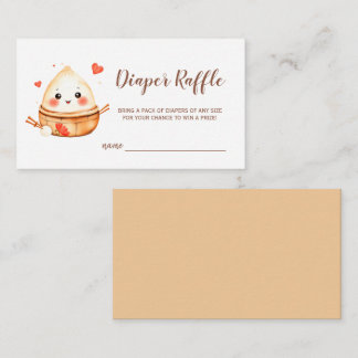 Little Dumpling Diaper Raffle Baby Shower Game Enclosure Card