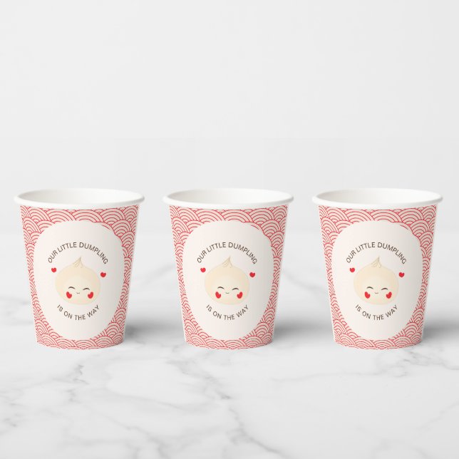 Little Dumpling Dim Sum Baby Shower Paper Cups (Multi)