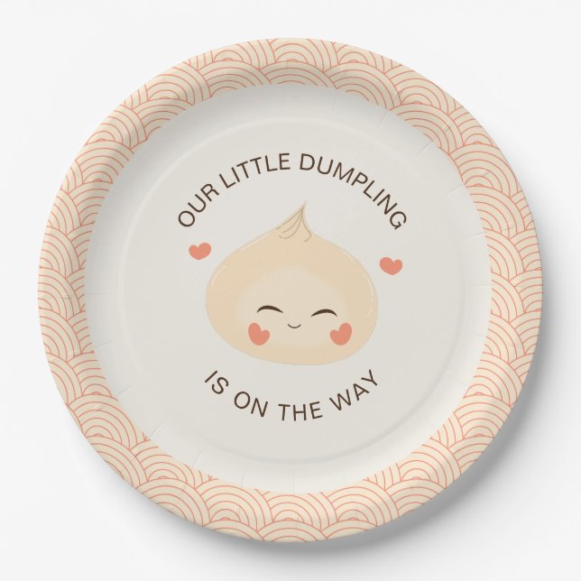 Little Dumpling Dim Sum Baby Shower Paper Plate (Front)