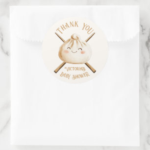 Little Dumpling Dim Sum Gender Neutral Baby Shower Classic Round Sticker