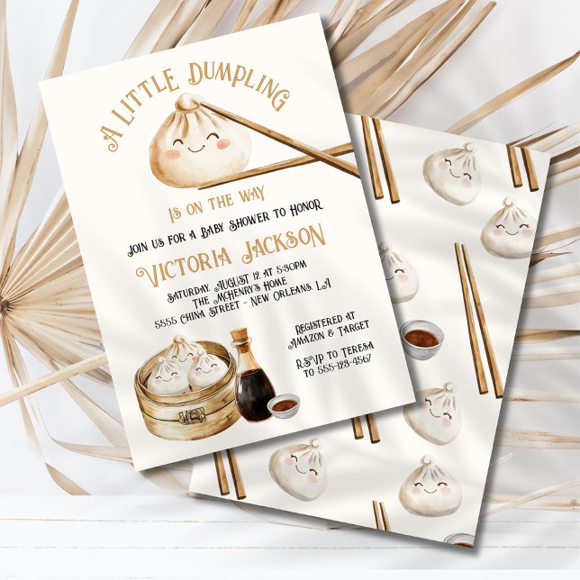 Little Dumpling Dim Sum Gender Neutral Baby Shower Invitation (Creator Uploaded)