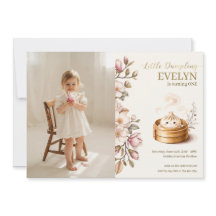 Little Dumpling Floral Photo Girl 1st Birthday