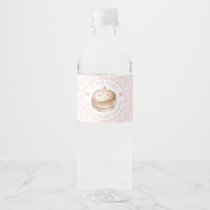 Little Dumpling Pink It’s a Girl Baby Shower  Water Bottle Label