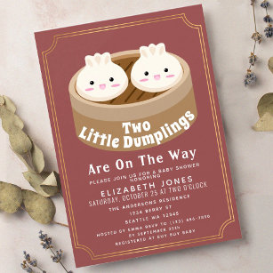 Little Dumpling Twins Baby Shower Invitation