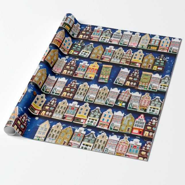 Little Dutch souvenirs and gifts - shoes windmills Wrapping Paper (Unrolled)
