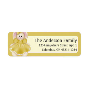 Little Easter Bunny Girl d3 Easter Address Labels
