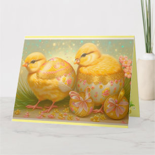Little Easter Chicks In A Carriage Collection Card
