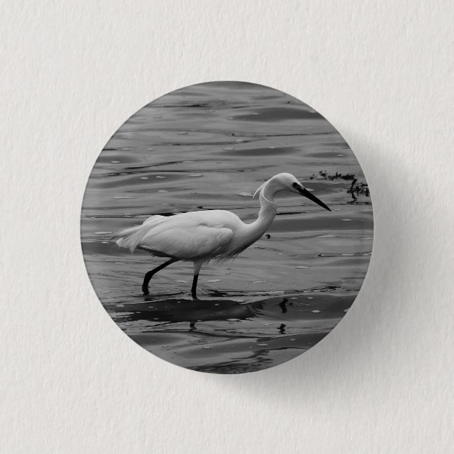 Little Egret Badge 1 Inch Round Button (Front)