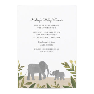 Little Elephant Baby Shower Invite