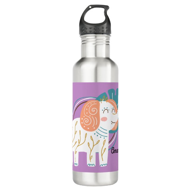 Little Elephant Boho Custom Name 710 Ml Water Bottle (Front)