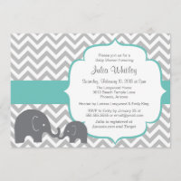Little Elephant Chevron Editable Colour Baby Showe