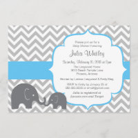 Little Elephant Chevron Editable Colour Baby Showe