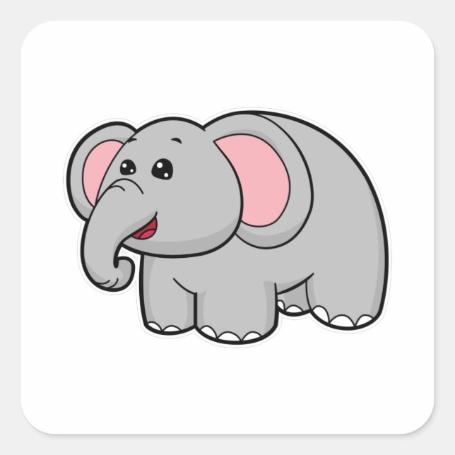 Little Elephant Square Sticker (Front)