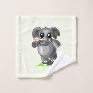 Little Elephant with Flower Bath Towel Set