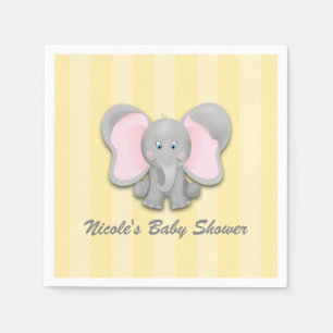 Little Elephant Yellow Baby Shower Party Napkin