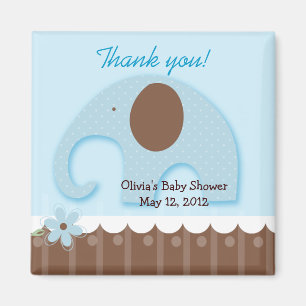 Little Elephants (Blue) Trendy Jungle Favour Magnet
