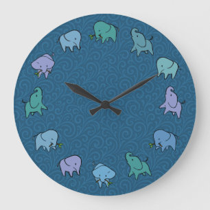 Little Elephants round clock