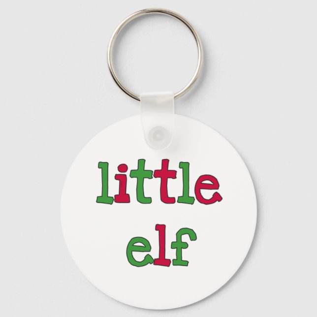 Little Elf Holiday T-shirts and Gifts Keychain (Front)