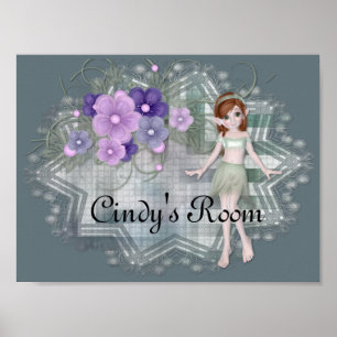 Little Elf with Flowers Tag Customizable Poster