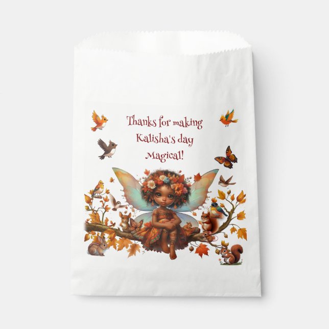 Little Enchanted African Fairy & Woodland Animals Favour Bag (Front)