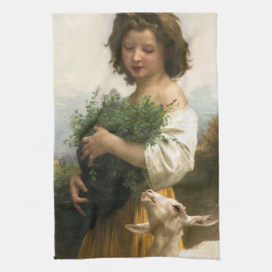 Little Esmeralda by William-Adolphe Bouguereau Kitchen Towel