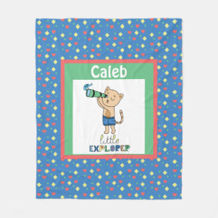Little Explorer, Cute Personalized Kid's Fleece Bl