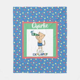 Little Explorer, Cute Personalized Kid's Fleece Blanket