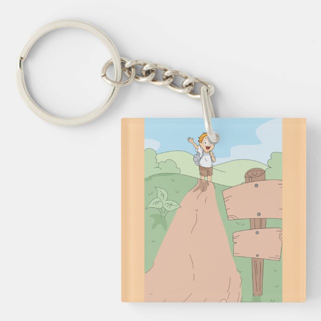 Little Explorer Hiking Adventure Keychain (Front)