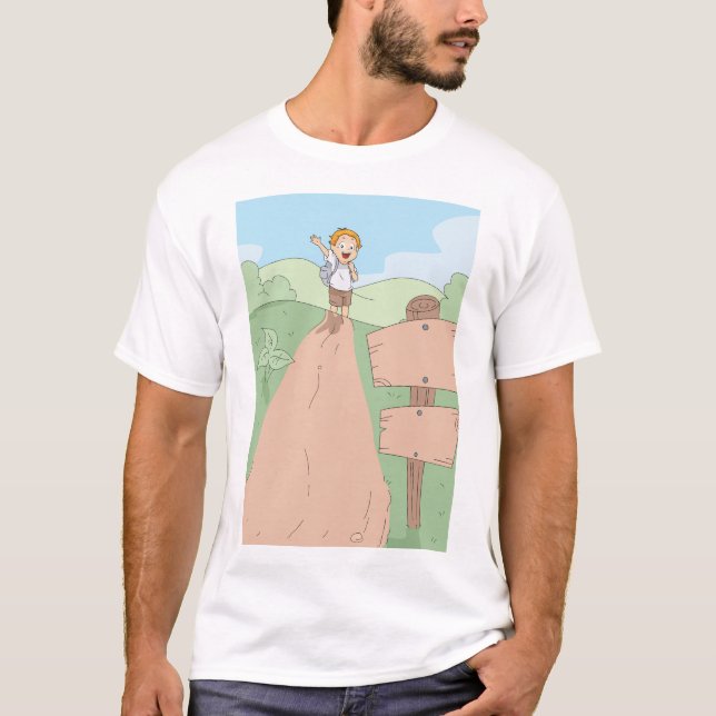 Little Explorer Hiking Adventure T-Shirt (Front)