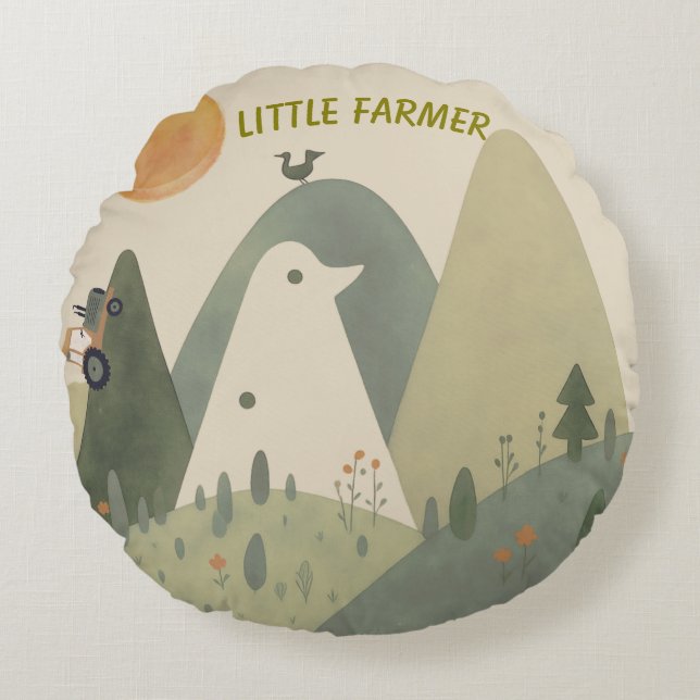Little Explorer Hills Round Pillow (Front)