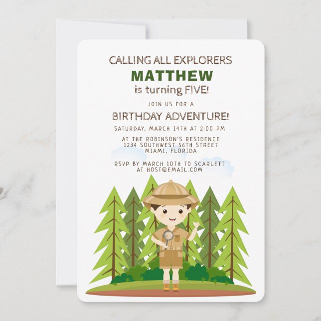 Little Explorer Invitation (Front)